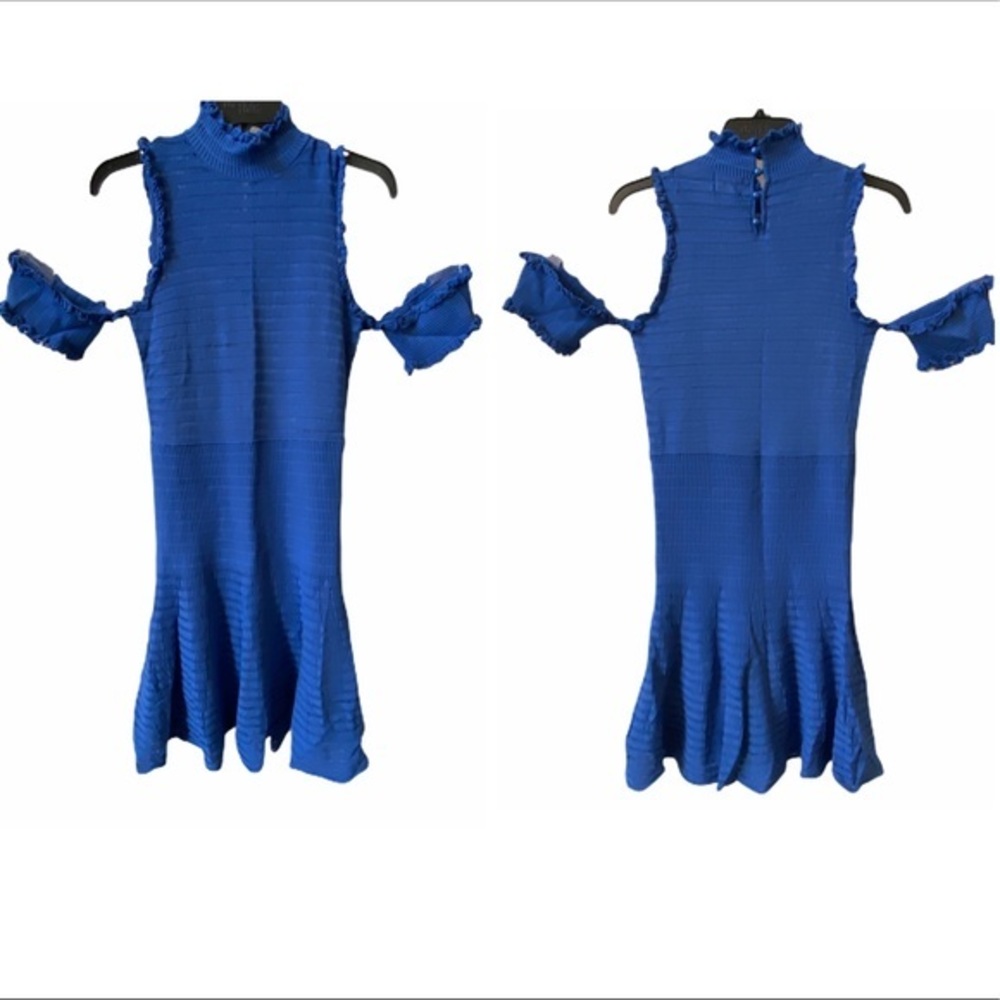 Foxiedox Cold Shoulder Fitted Stretch Mini Dress